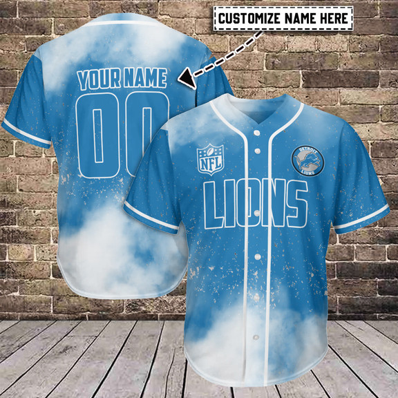 Detroit Lions Personalized Baseball Jersey