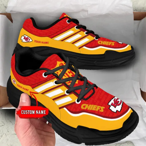 Kansas City Chiefs Personalized Chunky Sneakers Back View