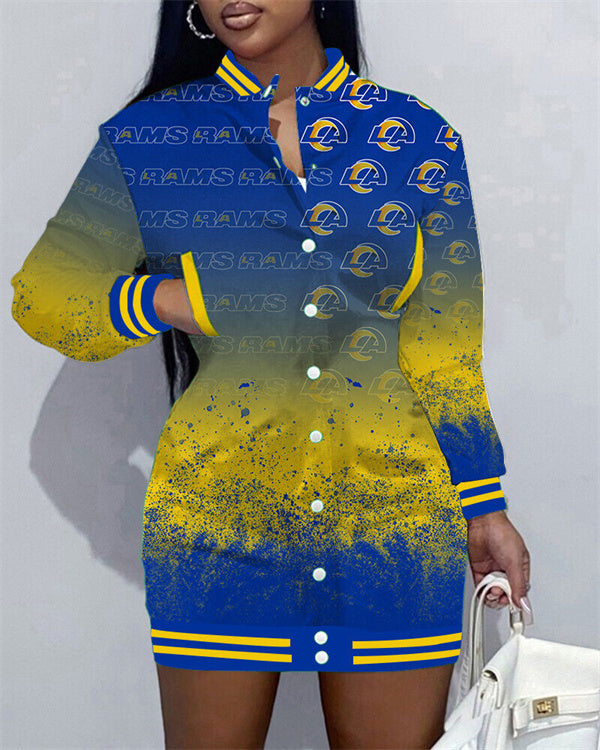 Los Angeles Rams Women's Button Down Jacket Dress