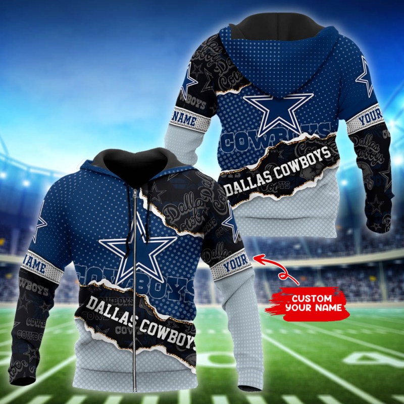 Dallas Cowboys Personalized Hoodie Close-Up
