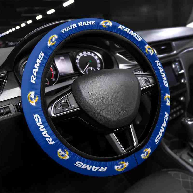 Los Angeles Rams Personalized 3D Steering Wheel Cover