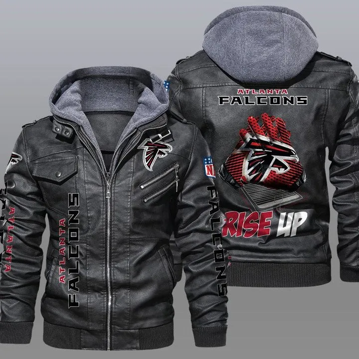 Atlanta Falcons Leather Jacket Front View