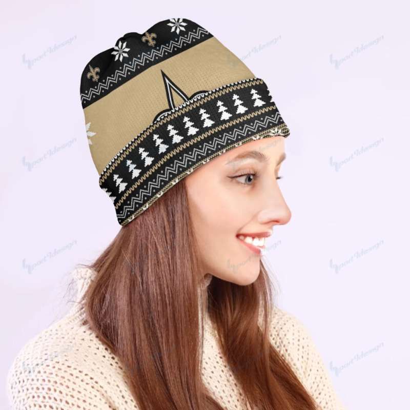 New Orleans Saints Wool Beanie Close Up