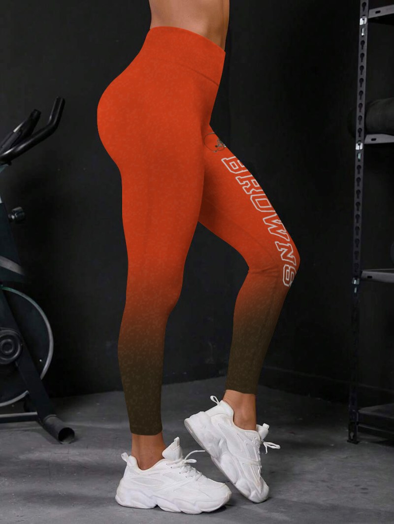 Cleveland Browns High Waist Push Up Printed Leggings