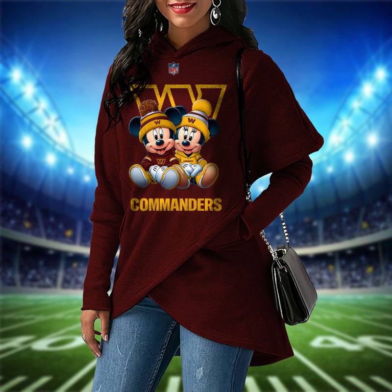 Washington Commanders Women Irregular Hoodie