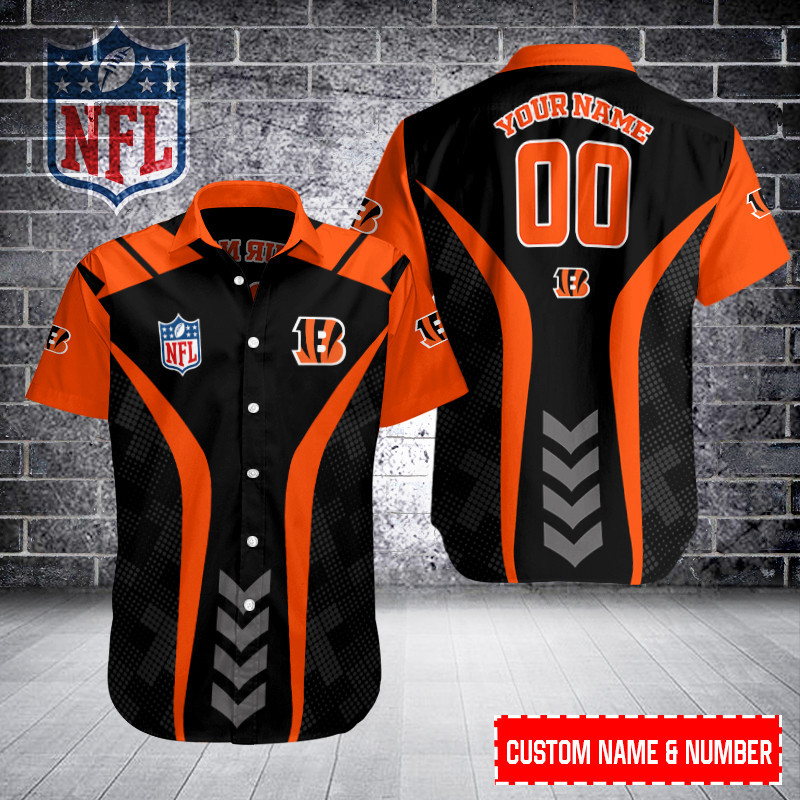 Cincinnati Bengals Personalized Button Shirt Size Chart