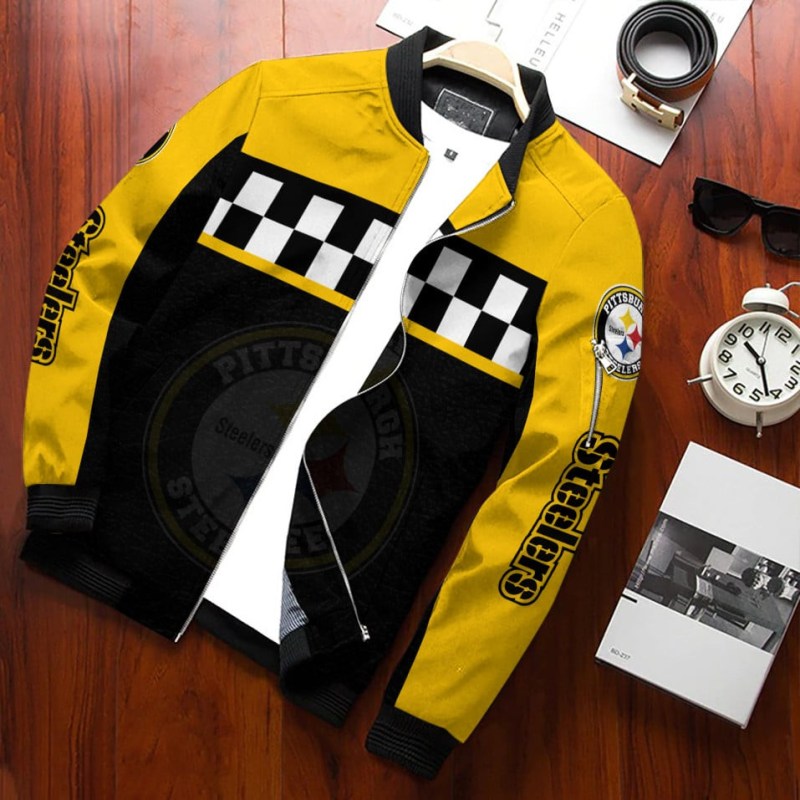 Pittsburgh Steelers Personalized Bomber Jacket Side View