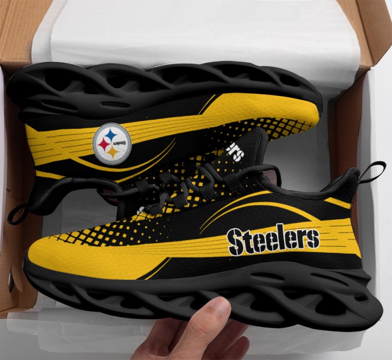Pittsburgh Steelers Yezy Running Sneakers Side View