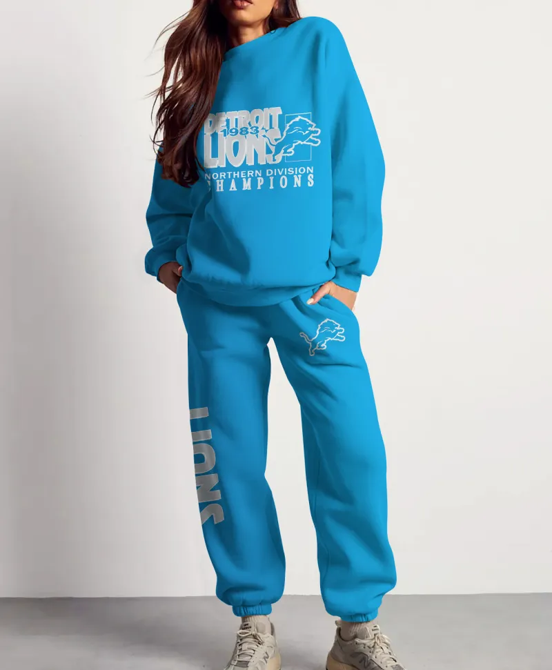 Detroit Lions Combo 3D Sweatsuit and Sweatpants
