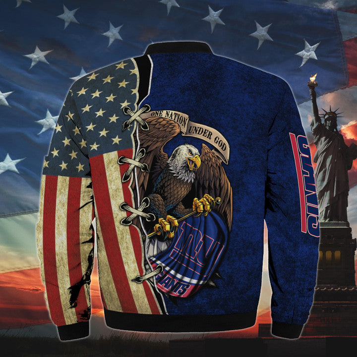 Men’s One Nation Under God New York Giants Bomber Jacket