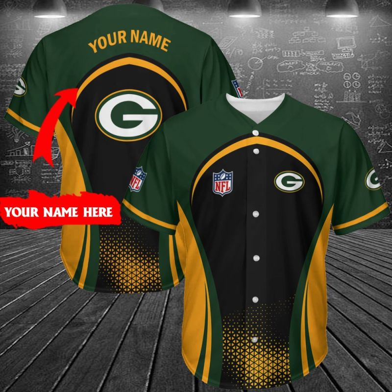 Green Bay Packers Personalized Baseball Jersey