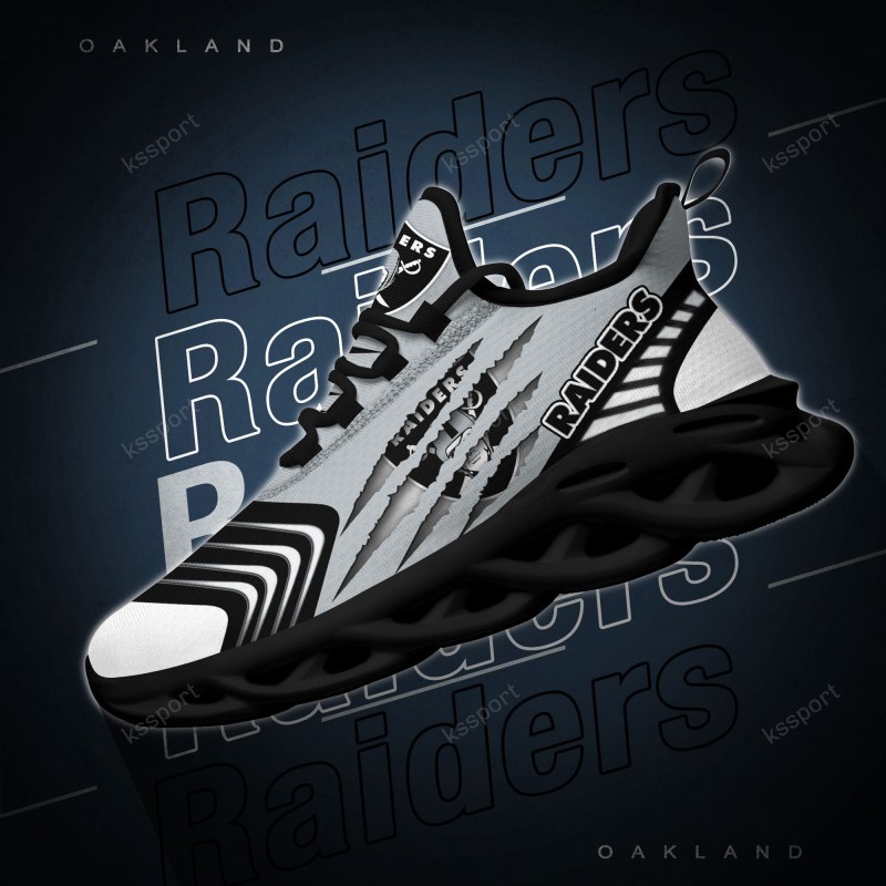 Las Vegas Raiders Yezy Running Sneakers Detailed View