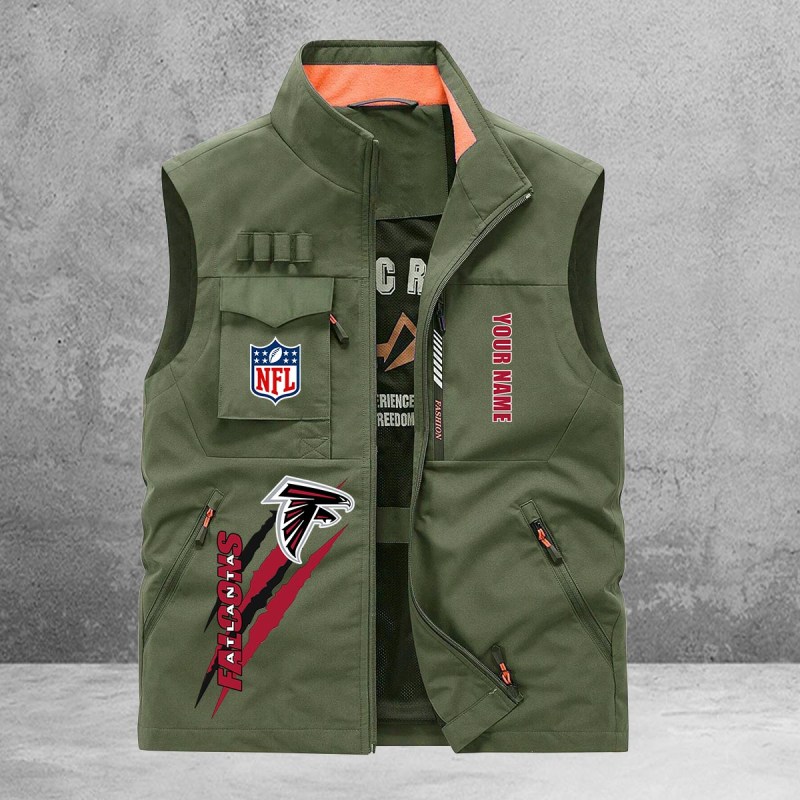 Atlanta Falcons Multi-Pockets Vest - Back View