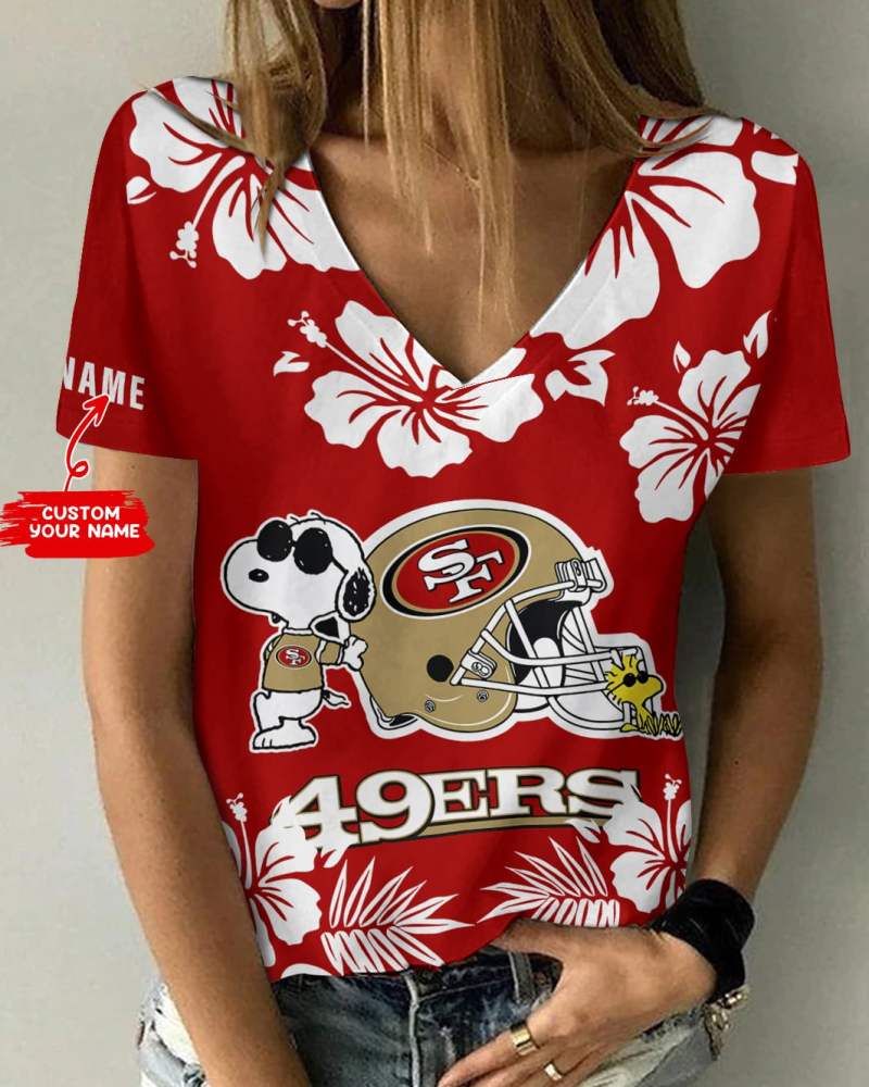 San Francisco 49ers V-neck Women T-shirt