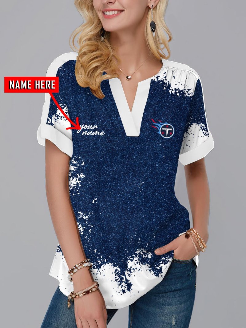 Tennessee Titans Personalized Fashion Short Sleeve V-Neck Shirt