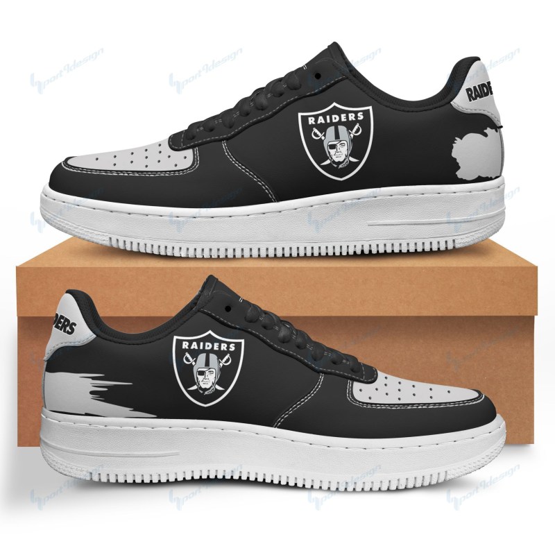 Las Vegas Raiders White Sole AF1 Sneakers