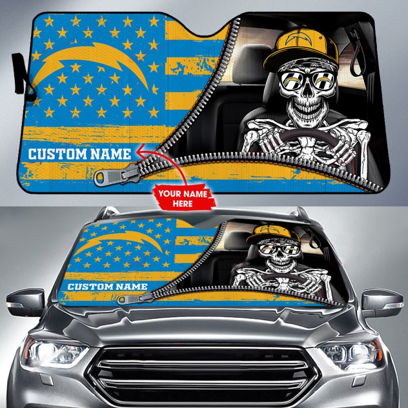 Los Angeles Chargers Personalized Auto Sun Shade