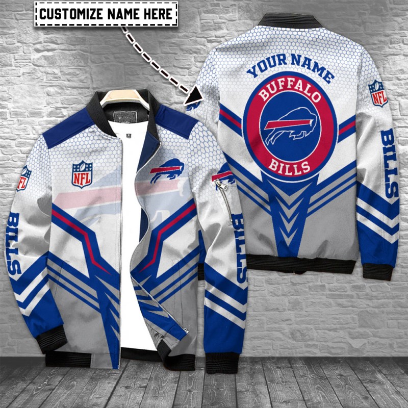 Buffalo Bills Personalized Bomber Jacket Front View