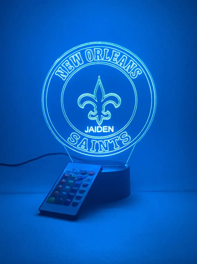 New Orleans Saints 3D Lamp - Color Options