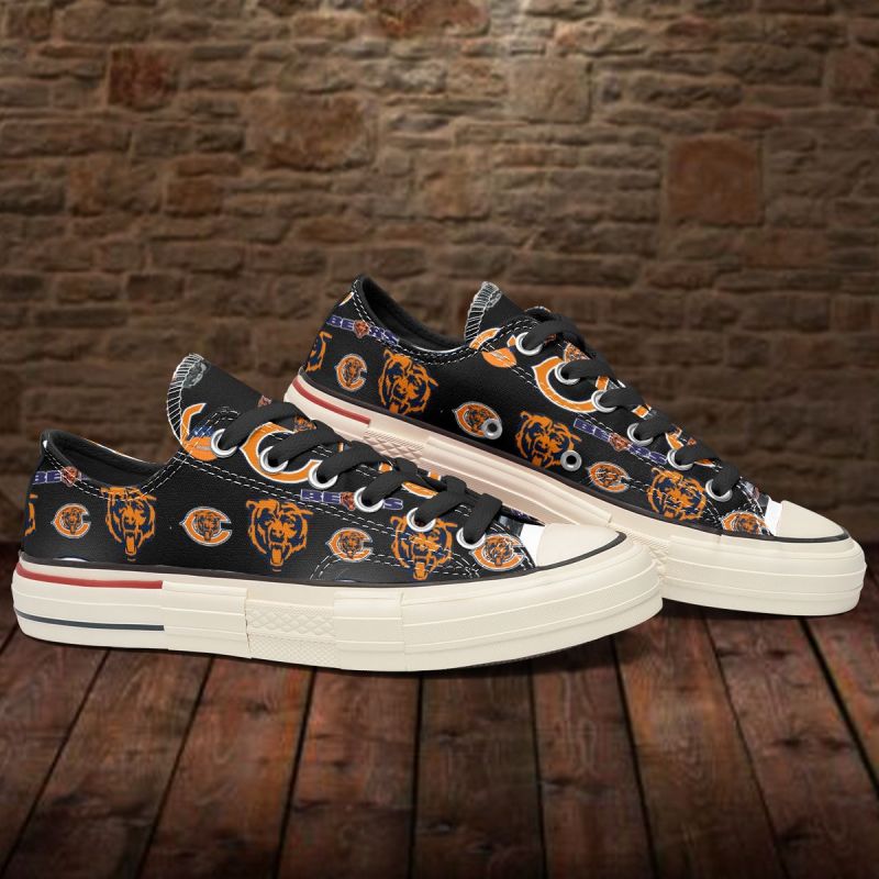 Chicago Bears New Low Top Canvas Shoes Back View
