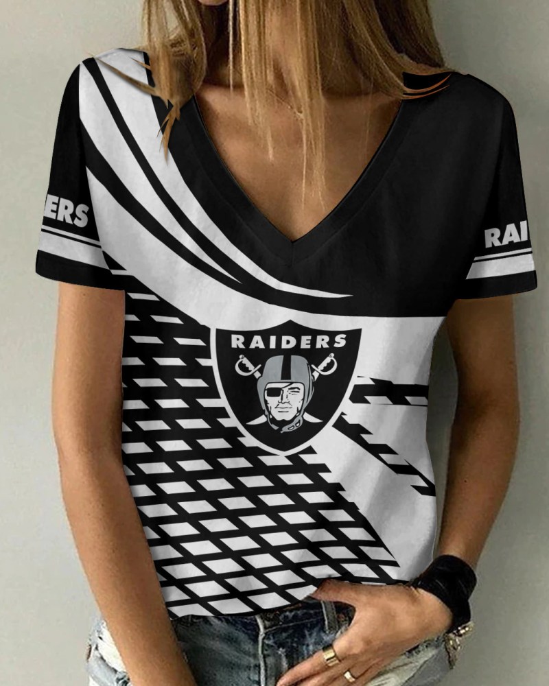 Las Vegas Raiders Summer V-neck T-shirt Size Chart