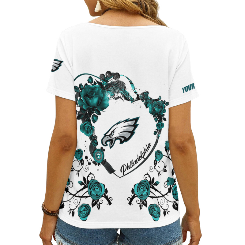 Comfortable Philadelphia Eagles Women's V-neck T-shirt