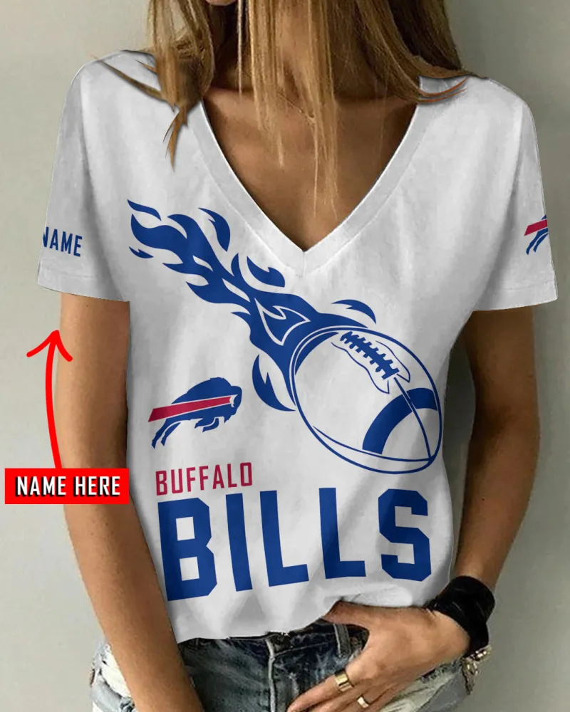 Buffalo Bills Personalized V-neck T-shirt