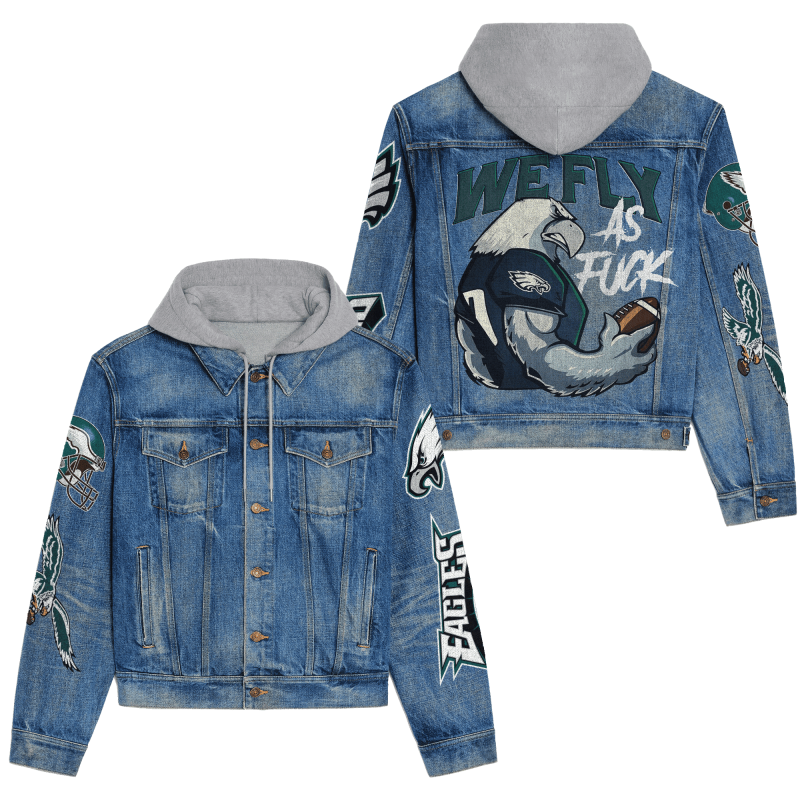 Philadelphia Eagles Premium Hooded Denim Jacket