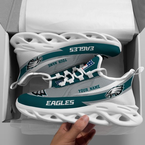 Philadelphia Eagles Personalized Yezy Running Sneakers - Side View