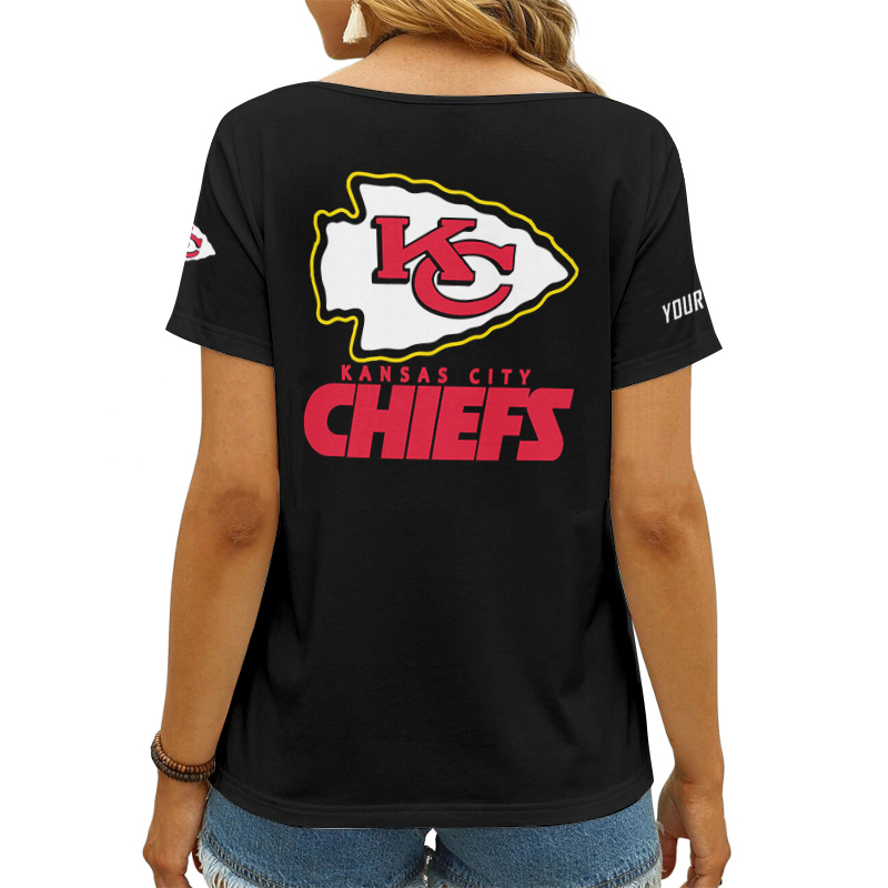 Kansas City Chiefs Personalized V-neck T-shirt 3