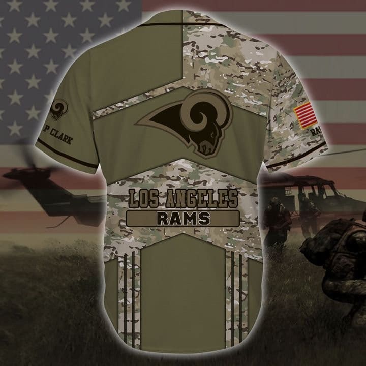 Los Angeles Rams Personalized Baseball Jersey Back View