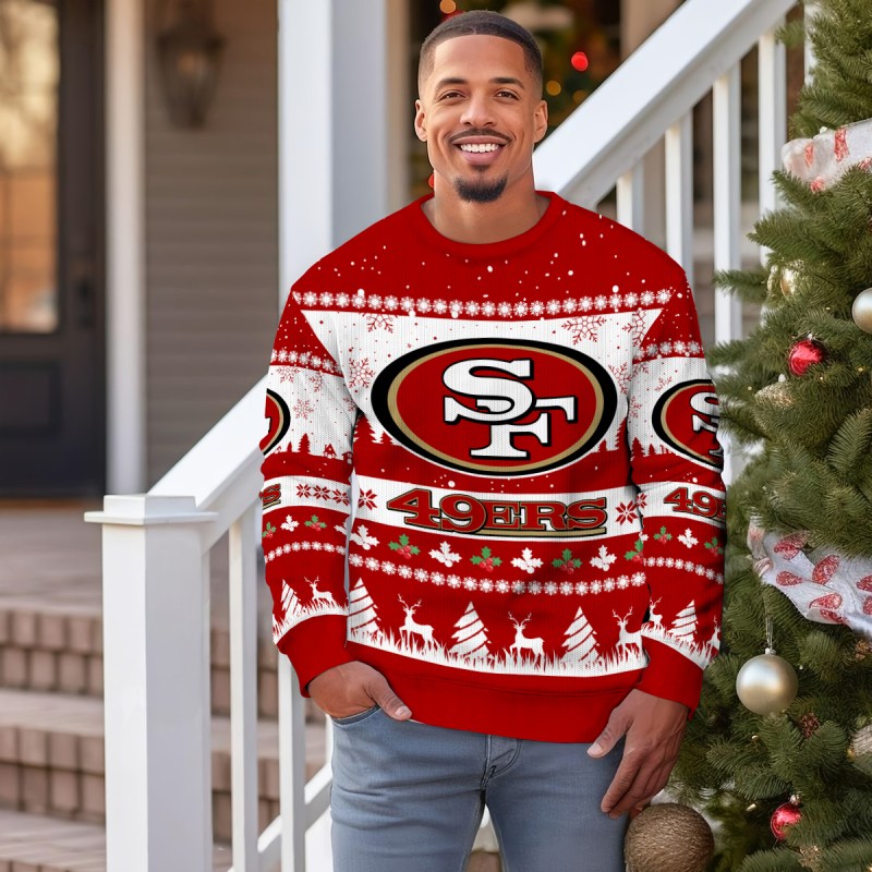 San Francisco 49ers Ugly Christmas Sweater Outdoor Image 3