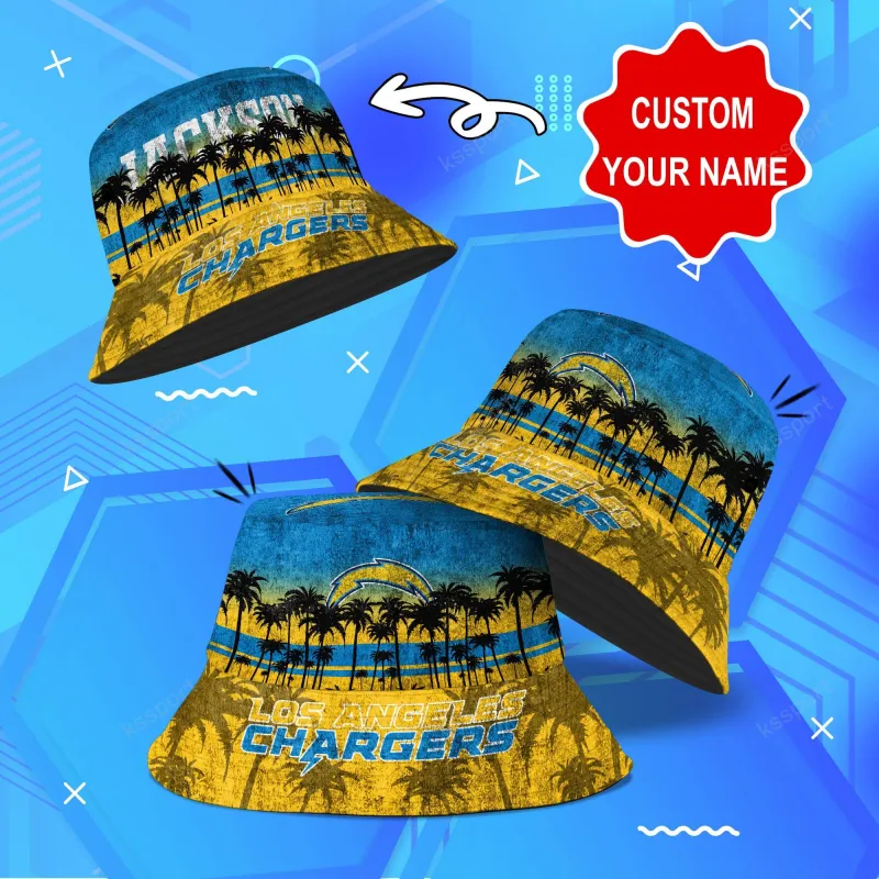 Los Angeles Chargers Personalized Bucket Hat Front