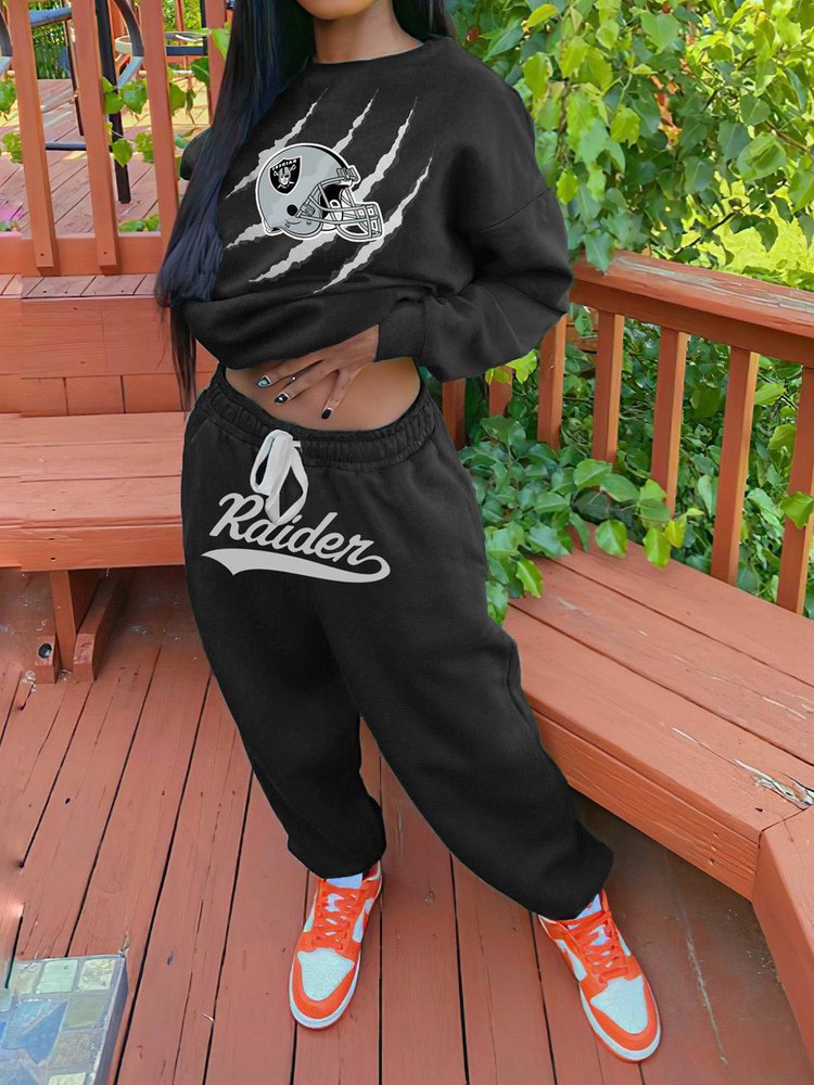 Las Vegas Raiders Drop Shoulder Sweatshirt and Sweatpants