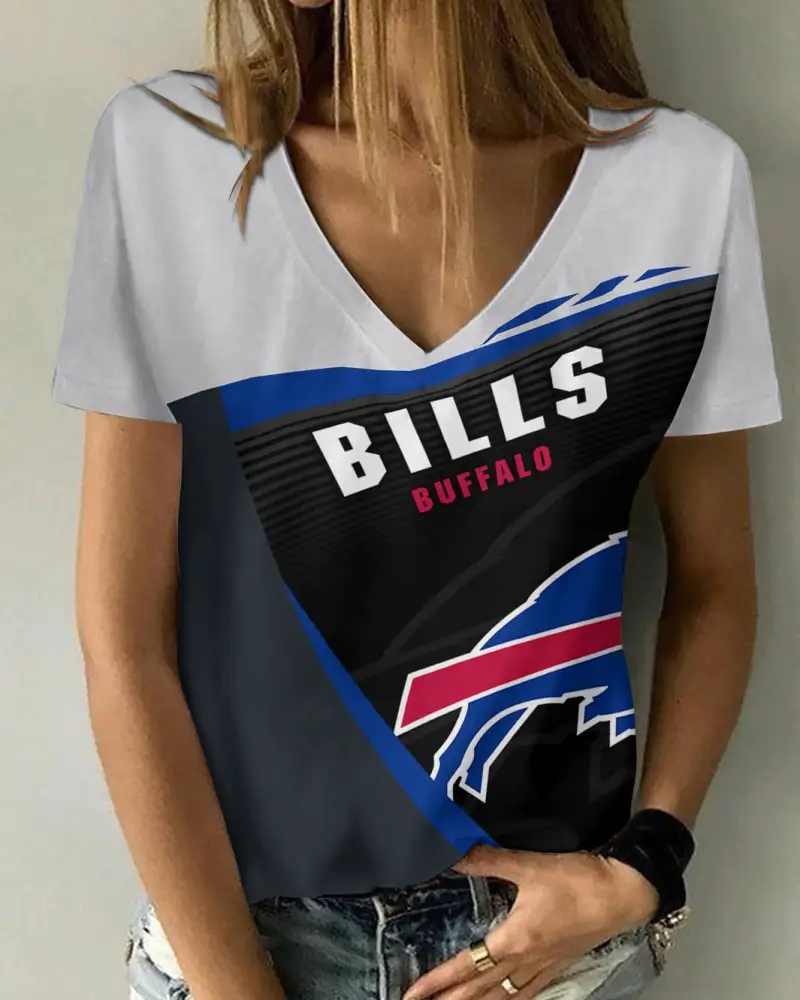 Buffalo Bills Personalized V-neck Women T-shirt