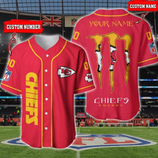 Kansas City Chiefs Personalized Baseball Jersey