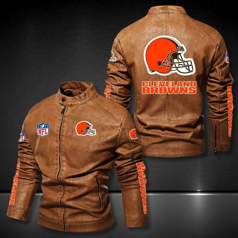 Cleveland Browns Leather Jacket Front View