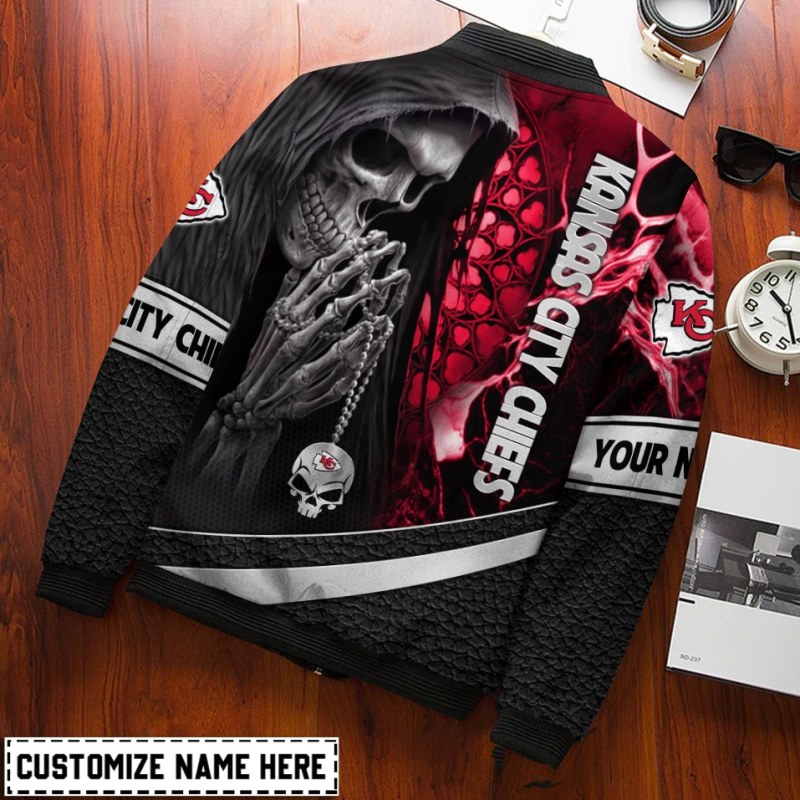 Kansas City Chiefs Personalized Bomber Jacket Back View
