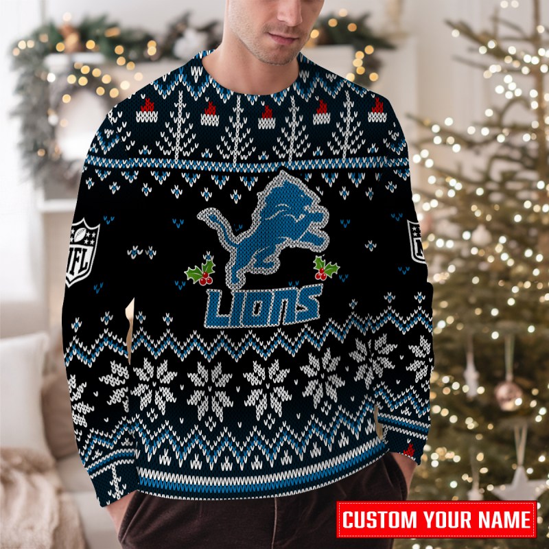 Detroit Lions Ugly Christmas Sweater Outdoor
