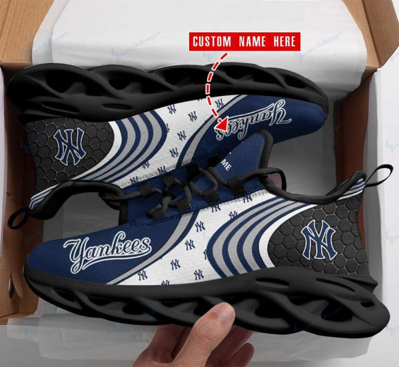 New York Yankees Personalized Yezy Running Sneakers - Image 1
