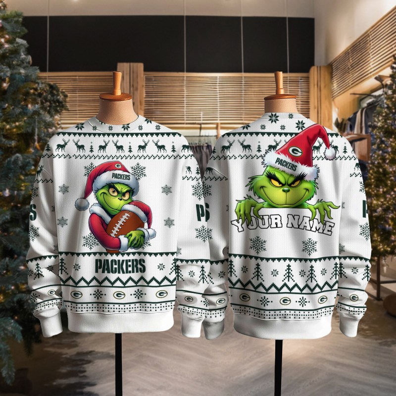 Green Bay Packers Ugly Christmas Sweater Full View