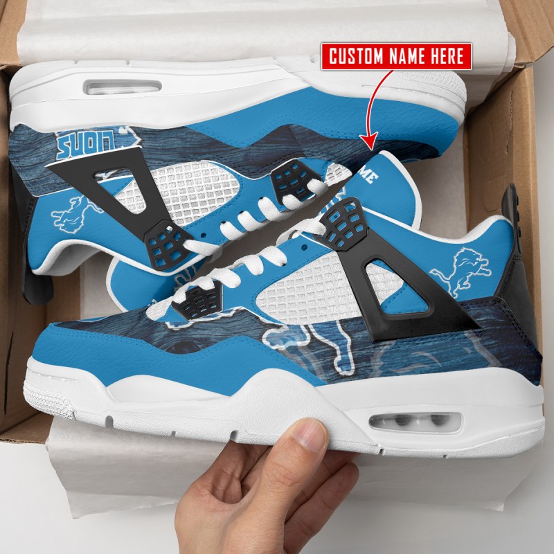 Detroit Lions AJ4 Sneaker - Image 1