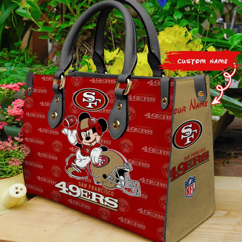 San Francisco 49ers Personalized Leather Hand Bag