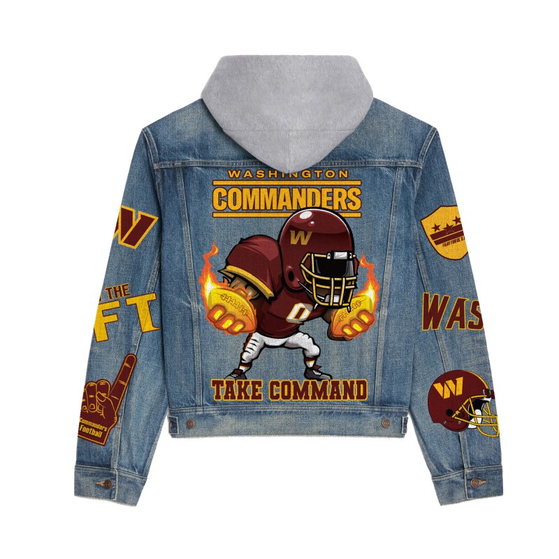 Stylish Hooded Denim Jacket for Football Fans