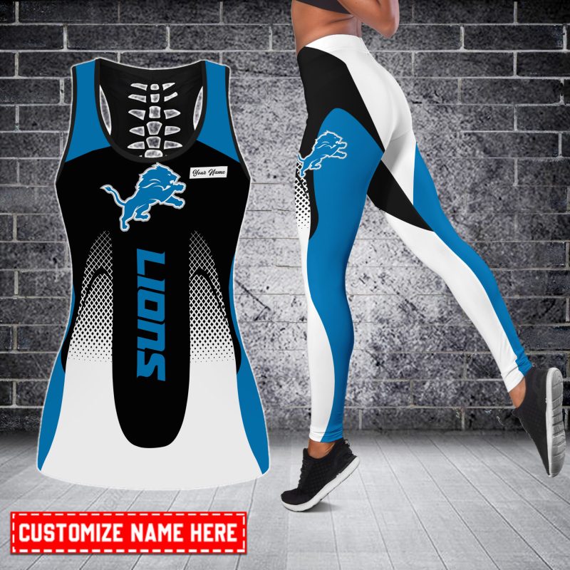 Detroit Lions Personalized Combo Tank Top And Leggings