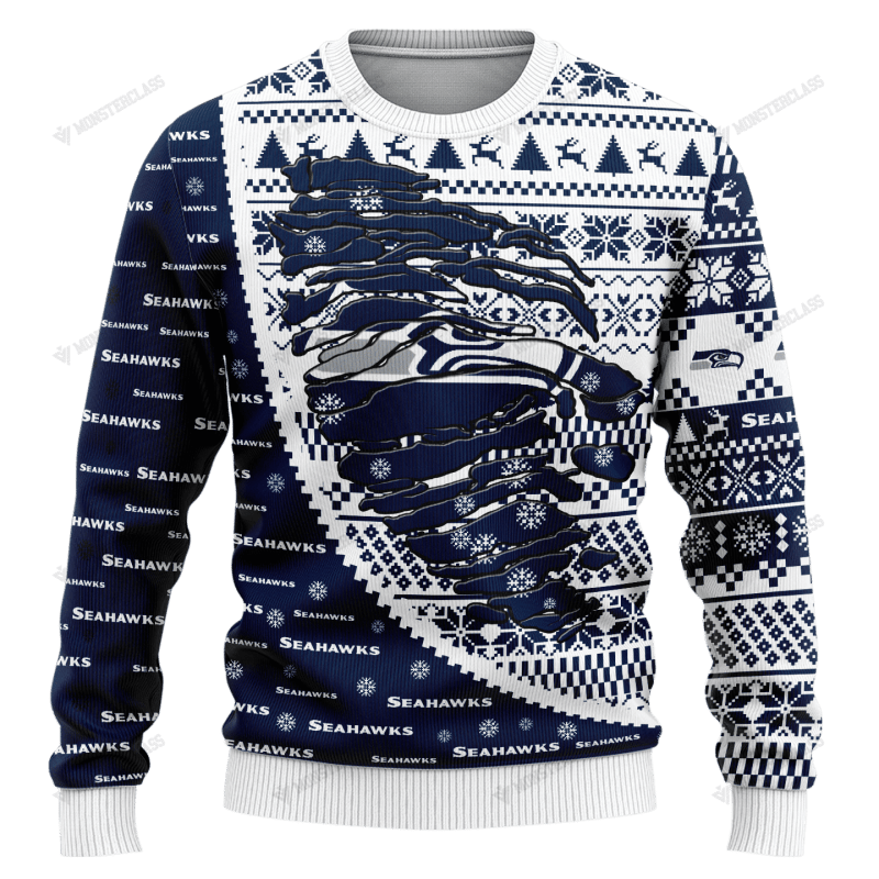 Back view of Seattle Seahawks Woolen Sweater 148