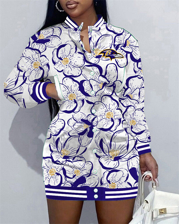 Baltimore Ravens Women's Button Down Jacket Dress