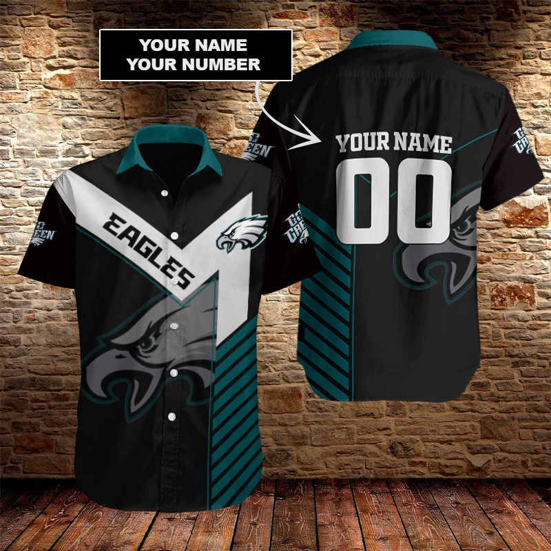 Sizing Chart for Philadelphia Eagles Personalized Button Shirt BG610
