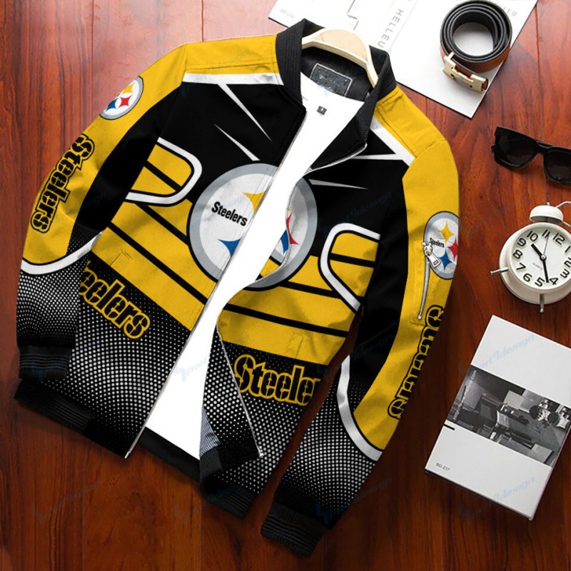 Pittsburgh Steelers Bomber Jacket Back View