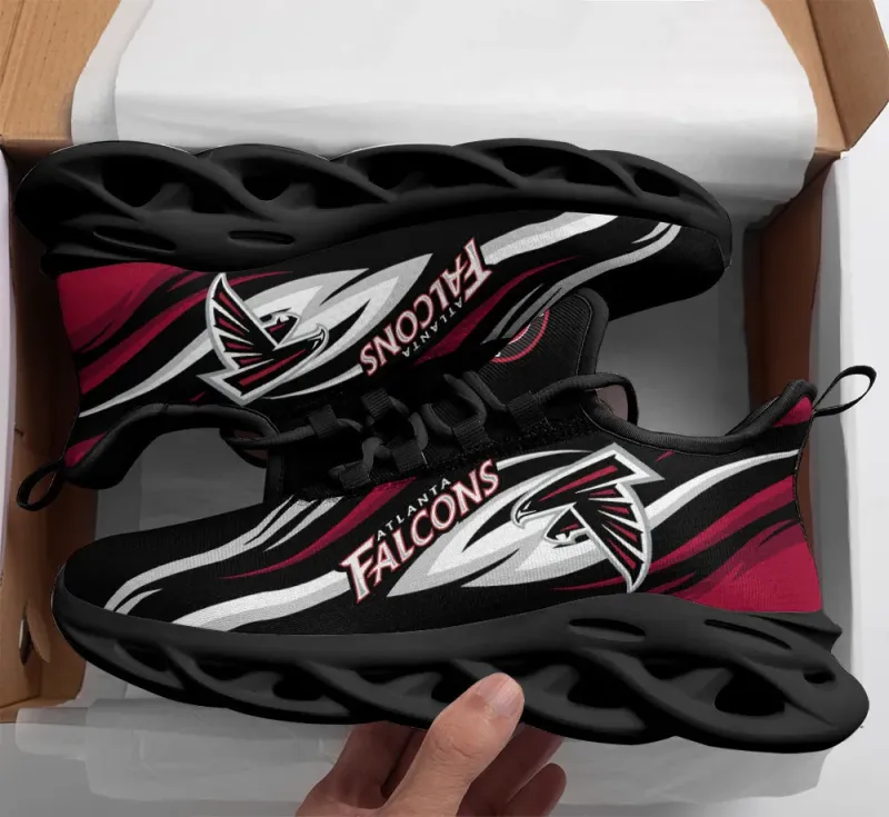 Atlanta Falcons Yezy Running Sneakers On Foot